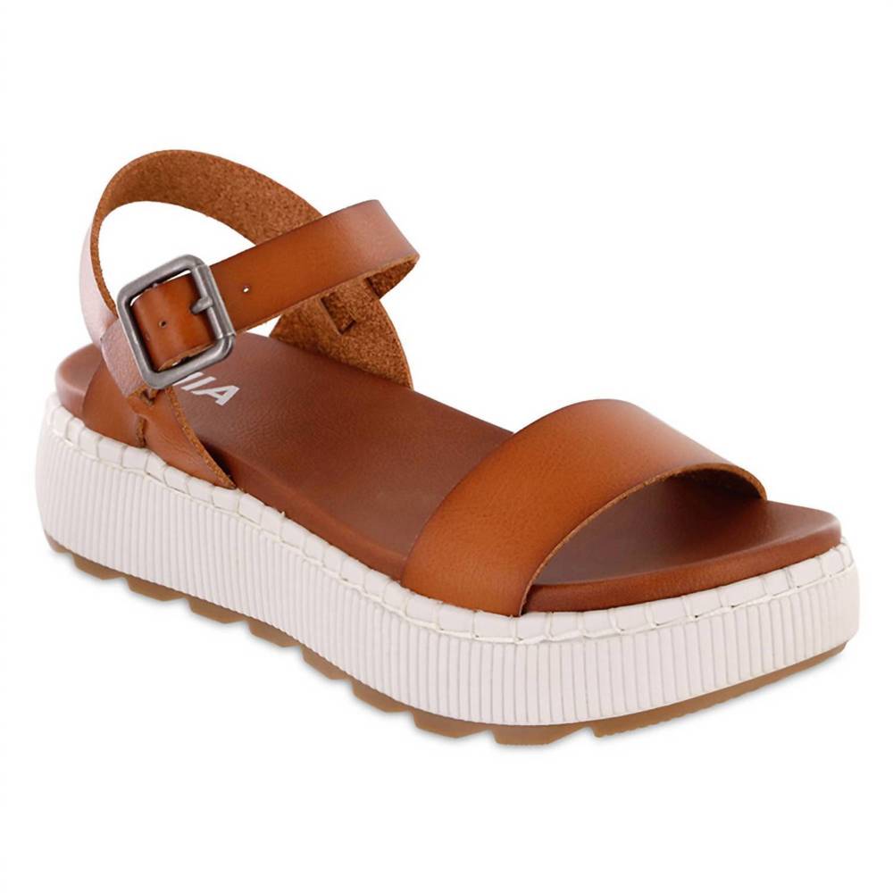 MIA Cognac Platform Sandals with White Sole